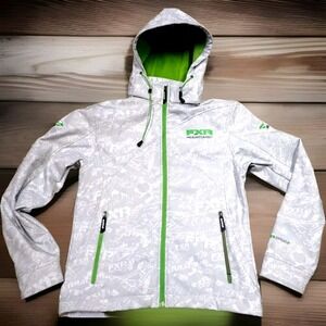 FXR Entice‎ Softshell Hoodie Womens 6 White Green Excellent Mountain Jacket